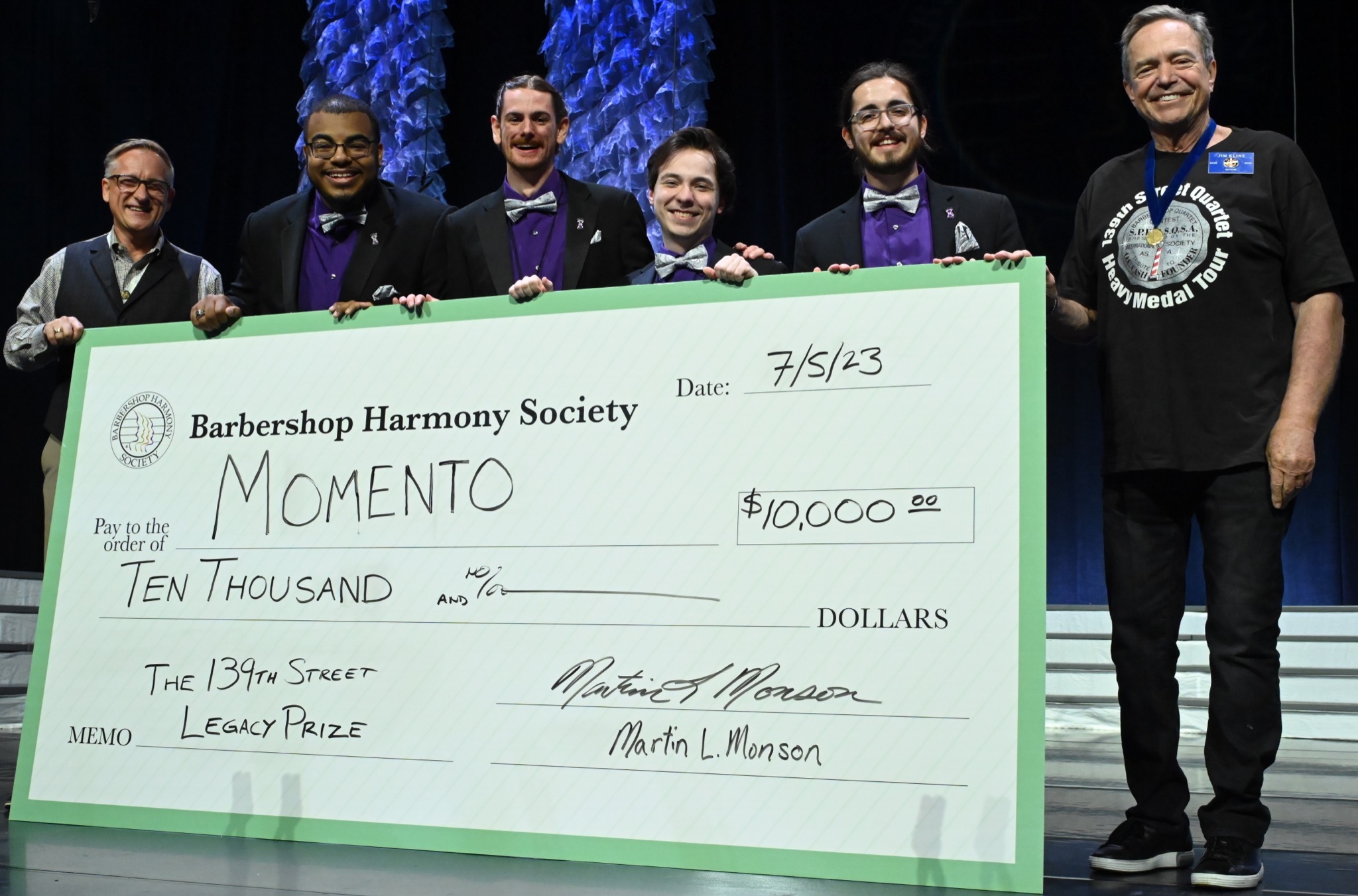 Momento receives $10K check as 139th Street Legacy Prize winners in 2023 NGB Varsity Contest