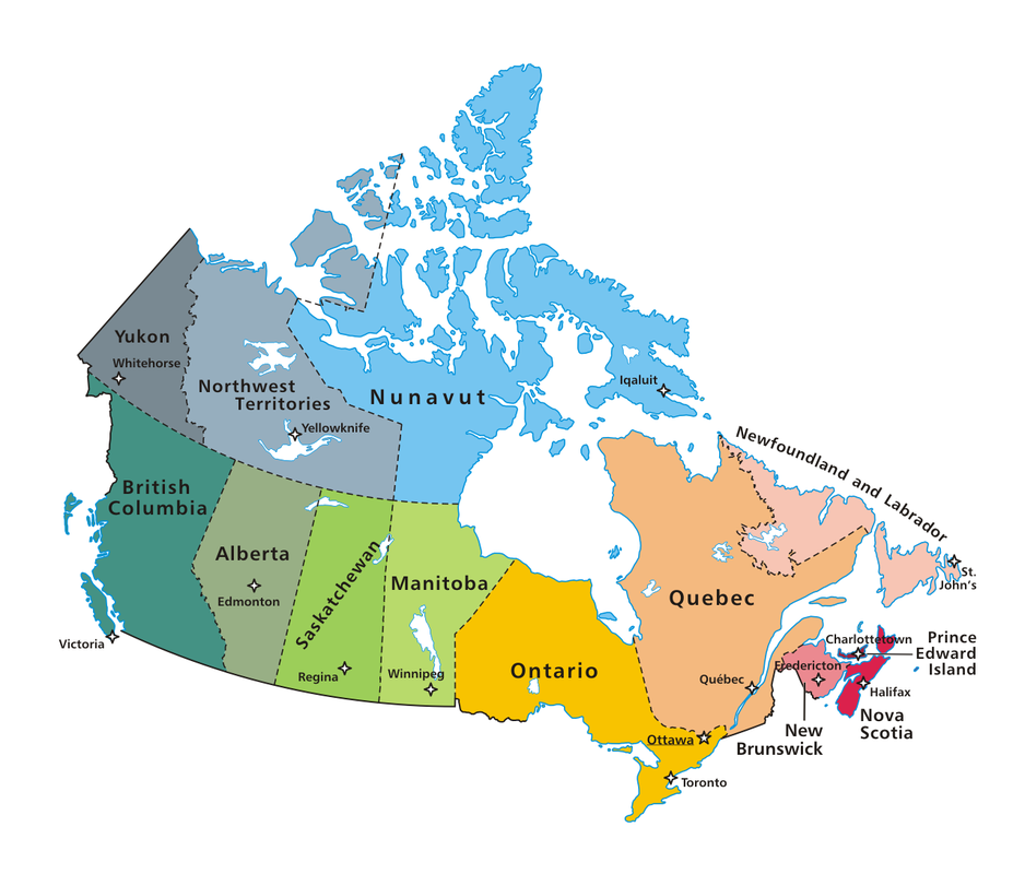 A clickable map of Canada